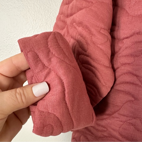 | gap • mauve/pink quinn quilted jacquard hoodie • size small petite | - Picture 6 of 10